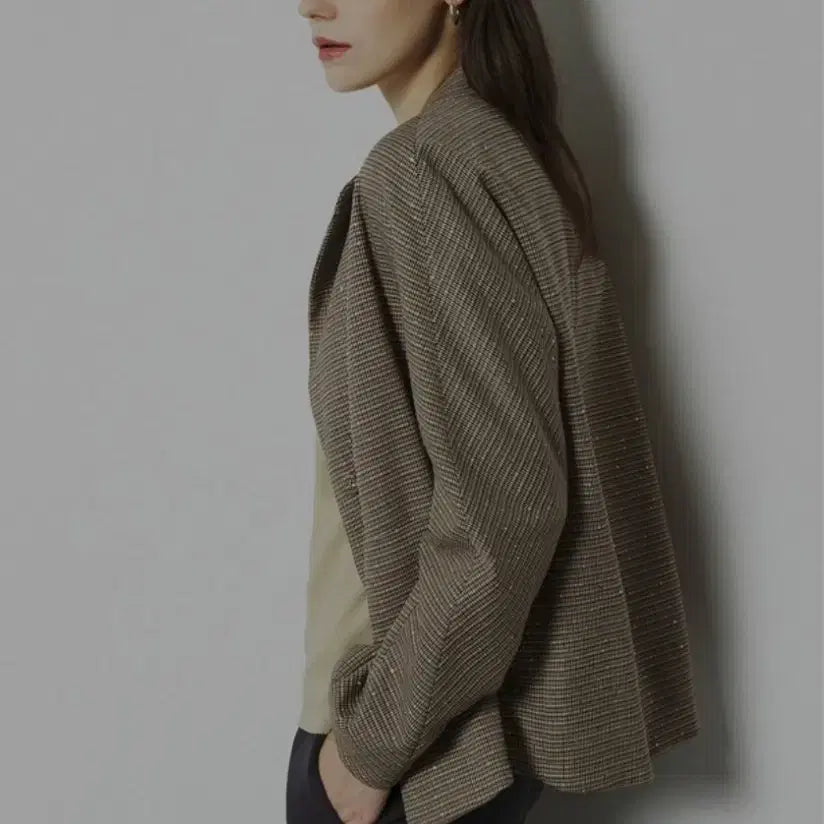 [BUNJANG] IZZAT BABA Sequin Detail Checkered Jacket / 아이잗바바 스팽글 포인트 체크 자켓 / 77 / IZZAT BABA