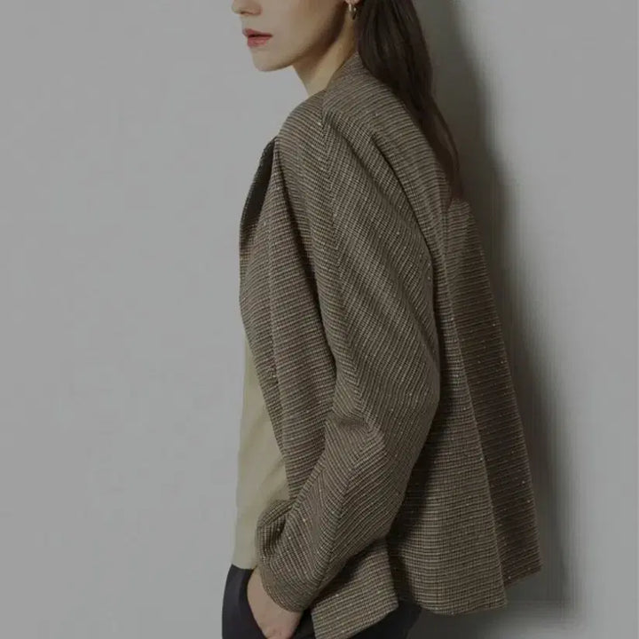 [BUNJANG] IZZAT BABA Sequin Detail Checkered Jacket / 아이잗바바 스팽글 포인트 체크 자켓 / 77 / IZZAT BABA