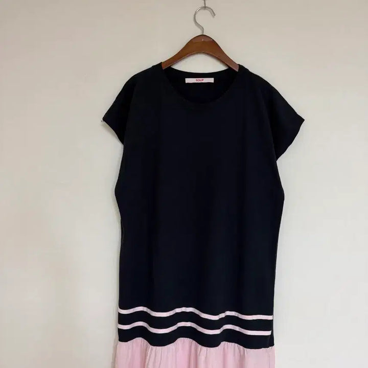 [BUNJANG] Contrast Trim Cotton Long Dress / 면.배색포인트원피스.