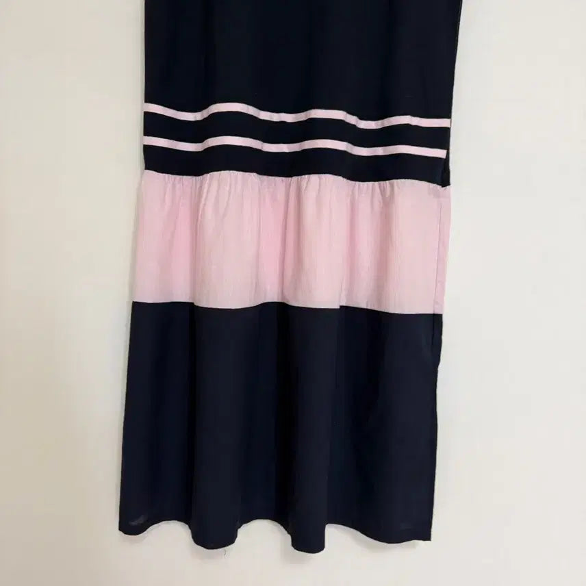 [BUNJANG] Contrast Trim Cotton Long Dress / 면.배색포인트원피스.