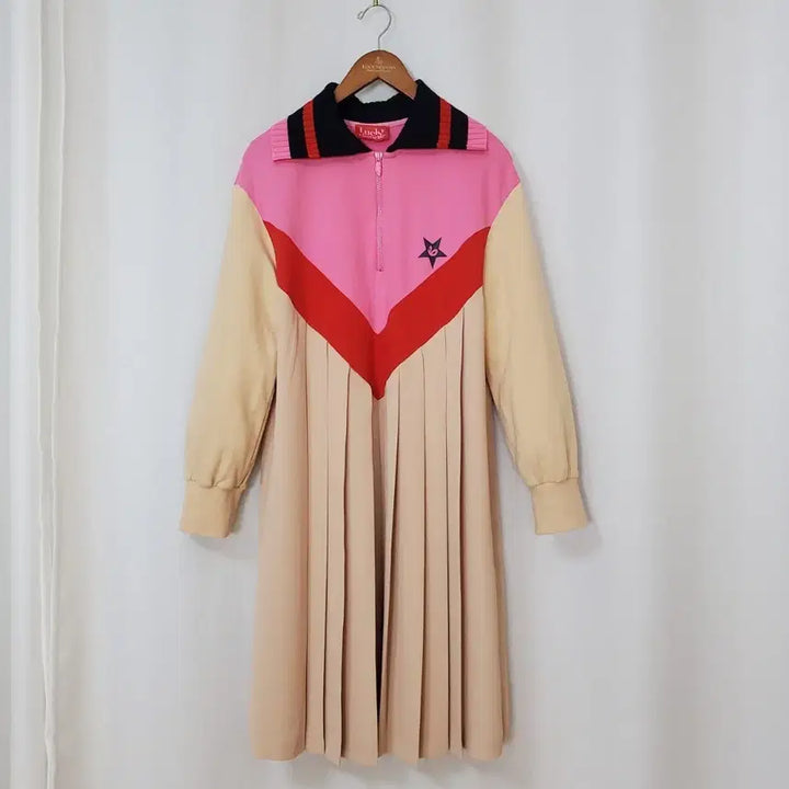 [BUNJANG] Lucky Chouette Beige Cotton &amp; Polyester Dress / 럭키슈에뜨 원피스 36