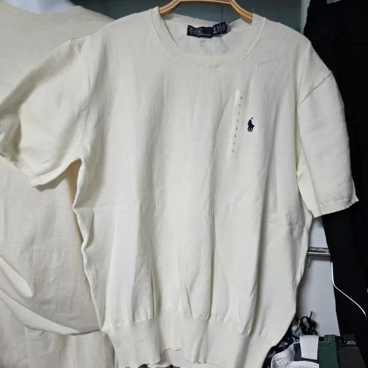 [BUNJANG] Polo Ralph Lauren Pima Cotton Short Sleeve Knit Ivory L / 폴로 랄프로렌피마코튼 반팔 니트 아이보리