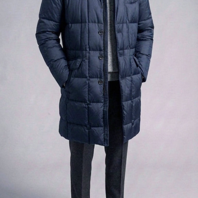 [BUNJANG] Vanhart di Albazar Italian Limonta Goose Down Quilted Padded Coat Navy Size 50 (105) / 반하트 디 알바자 / 이태리 리몬타 구스다운 패딩 코트 / 50[105]