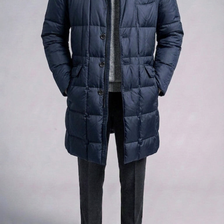 [BUNJANG] Vanhart di Albazar Italian Limonta Goose Down Quilted Padded Coat Navy Size 50 (105) / 반하트 디 알바자 / 이태리 리몬타 구스다운 패딩 코트 / 50[105]