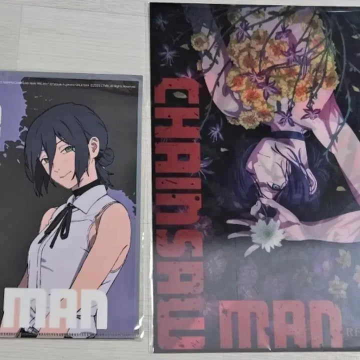 [BUNJANG] Chainsaw Man Lenticular Poster &amp; The Red Book Clear File / 체인소맨 렌티큘러 포스터 및 레제 클리어파일