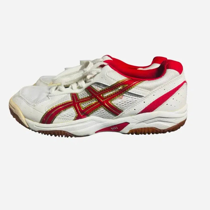 [BUNJANG] Asics White Red Indoor Sneakers Size 250 / 아식스 화이트 레드 인도어 운동화 250