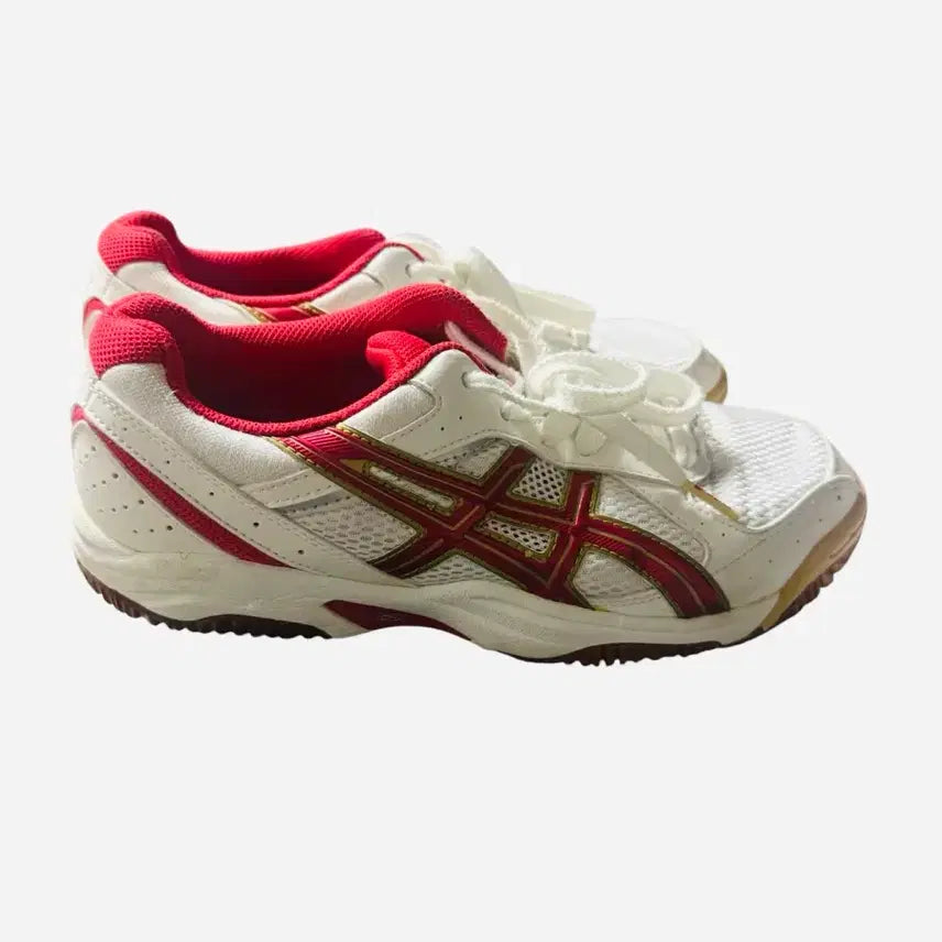 [BUNJANG] Asics White Red Indoor Sneakers Size 250 / 아식스 화이트 레드 인도어 운동화 250