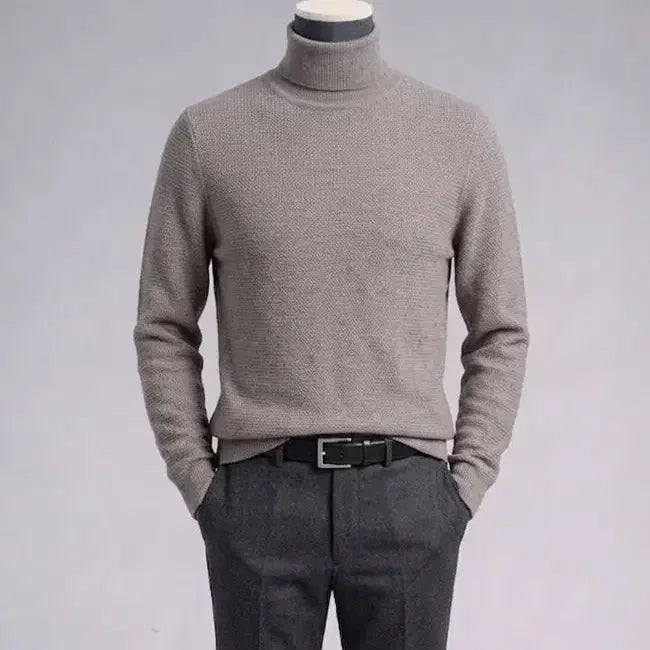 [BUNJANG] And Z by ZIOZIA Wool Cashmere Turtleneck Sweater / 지오지아 AndZ/앤드지 모카베이지 울캐시미어 터틀넥 스웨터 니트/100