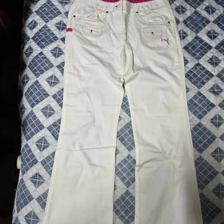 [BUNJANG] Puma White Cotton Pants / 푸마 화이트 여성 면바지