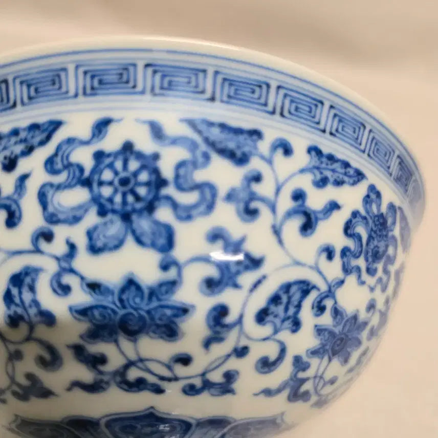 [BUNJANG] Qing Dynasty Blue and White Porcelain High-Footed Cup with Qianlong Mark / 중국도자기 청화고족배
