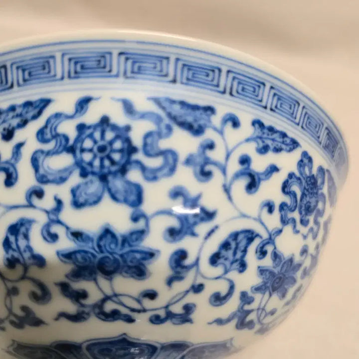[BUNJANG] Qing Dynasty Blue and White Porcelain High-Footed Cup with Qianlong Mark / 중국도자기 청화고족배