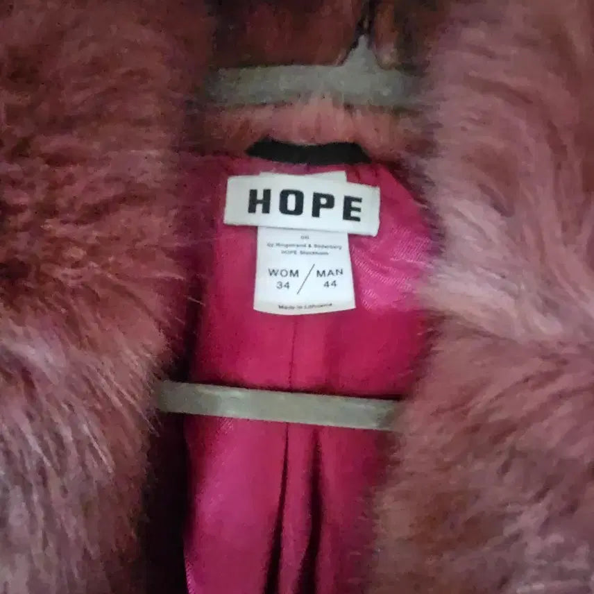 [BUNJANG] HOPE Pink Fur Coat Size 34 / HOPE 핑크 퍼 코트 34 사이즈