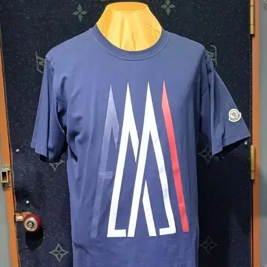 [BUNJANG] Moncler Navy Logo Short Sleeve T-Shirt / 몽클레어 네이비 로고 반팔 티셔츠