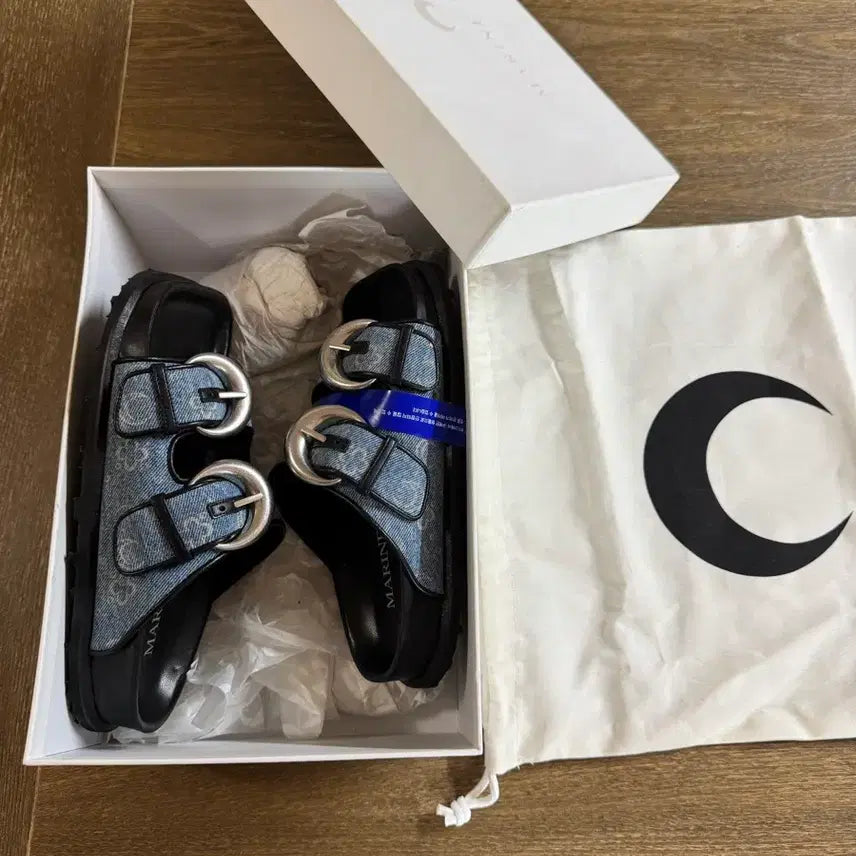 [BUNJANG] Marine Serre Buckled Denim Sandals / 마린세르 샌들