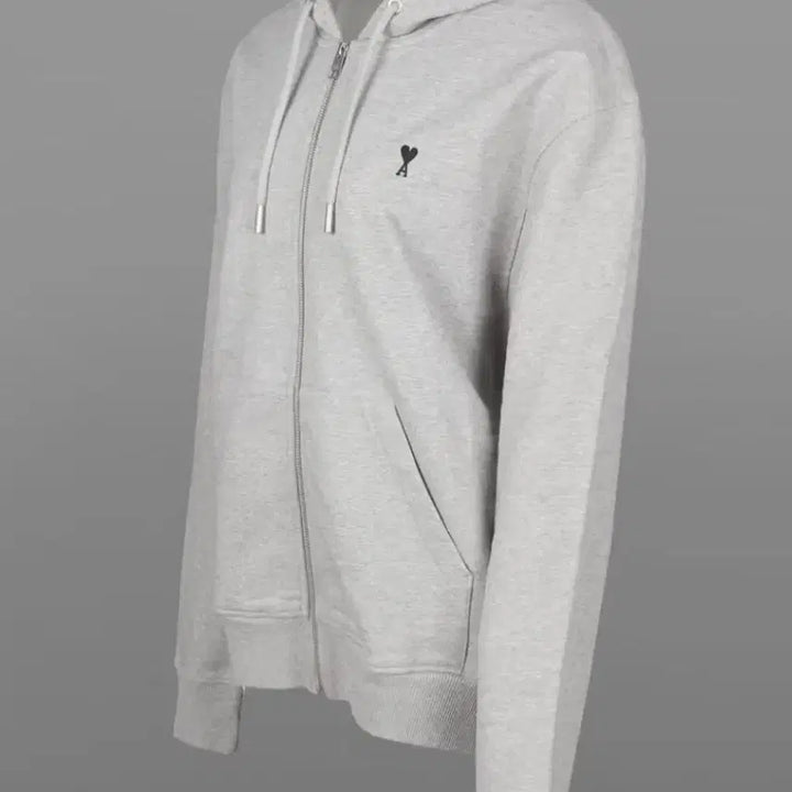[BUNJANG] AMI DE COEUR Small Heart Hooded Zip-up - Grey / 아미 드 쿠르 스몰하트 후드집업-그레이