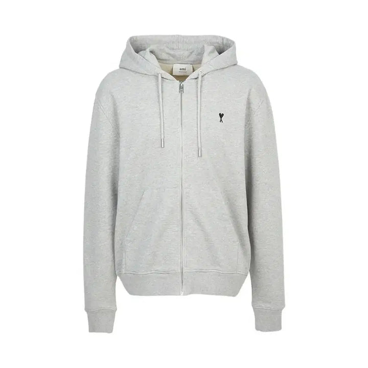 [BUNJANG] AMI DE COEUR Small Heart Hooded Zip-up - Grey / 아미 드 쿠르 스몰하트 후드집업-그레이