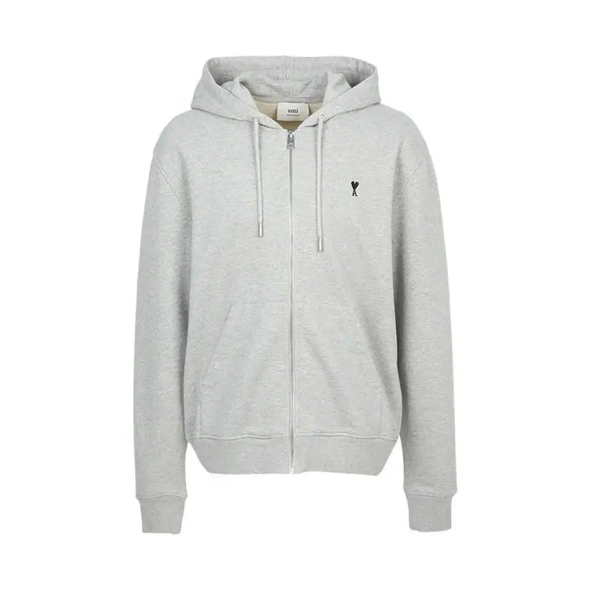 [BUNJANG] AMI DE COEUR Small Heart Hooded Zip-up - Grey / 아미 드 쿠르 스몰하트 후드집업-그레이