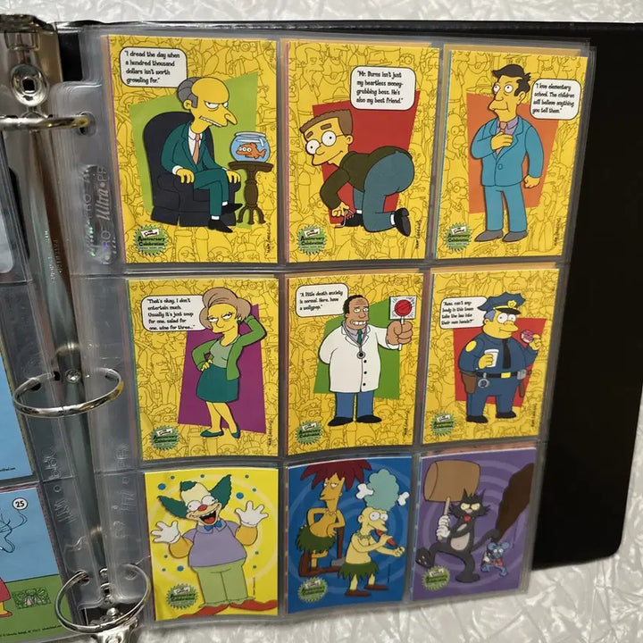 [BUNJANG] The Simpsons 10th Anniversary 2000 Binder + 81 Base Card Set / 심슨 가족 10주년 기념 2000 바인더 + 베이스 카드 81장 판매