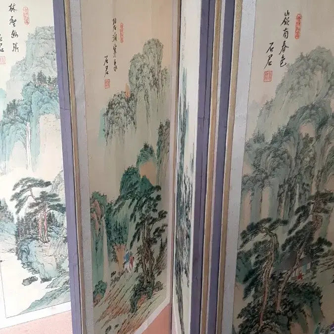 [BUNJANG] Korean Landscape Painting 8-Panel Folding Screen / 산수화 ㅡ 병풍