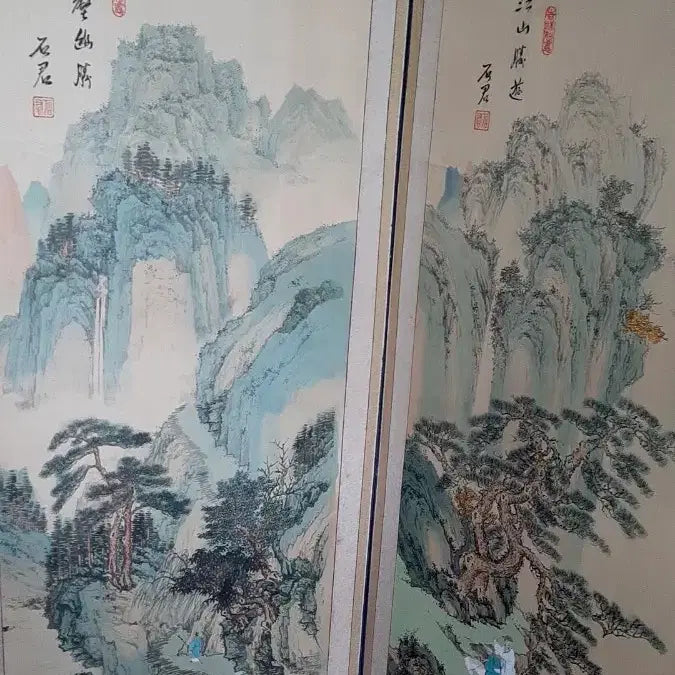 [BUNJANG] Korean Landscape Painting 8-Panel Folding Screen / 산수화 ㅡ 병풍