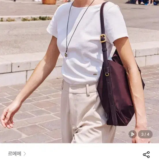 [BUNJANG] Lemaire Sac Agnes Nylon Shoulder Bag Wine Brown / 르메메 Sac Agnes 나일론 와인브라운 숄더백
