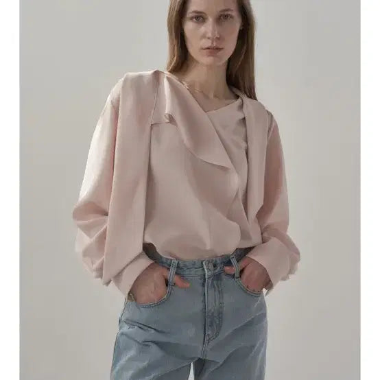 [BUNJANG] Moment Mar Tair Blouse (Pink) / 모멧 마르 타이블라우스(핑크)