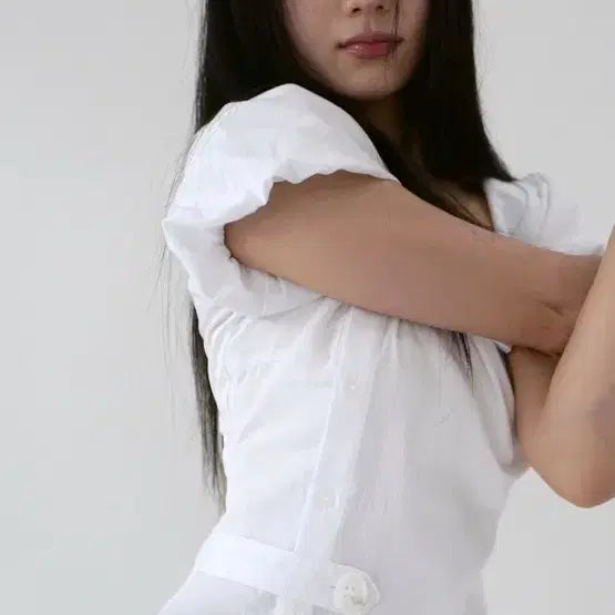 [BUNJANG] Baby Lab Clover Blouse White / 베이비랩 클로버 블라우스 화이트 색상