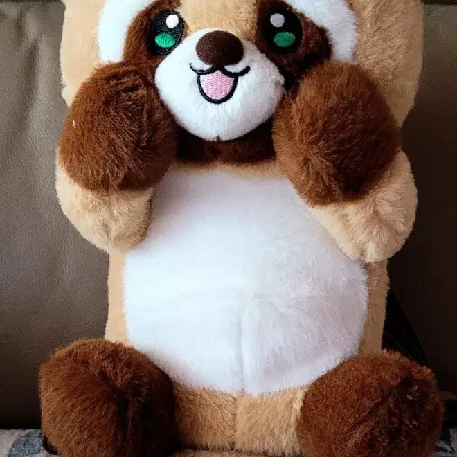 [BUNJANG] Kkugkko Raccoon Backpack Plush 35cm / 까꿍 너구리 백팩35cm 가방인형(새상품)