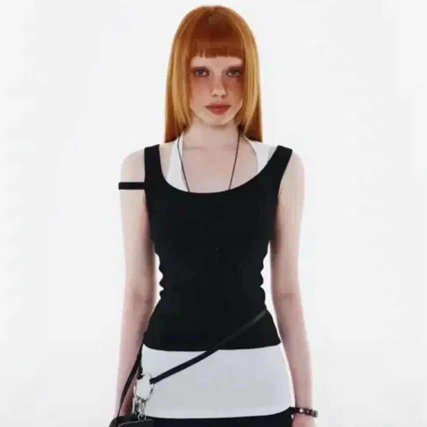 [BUNJANG] Yeel Double Layered Tank Top Black / Yeel 더블 레이어드 나시 double layered tank top
