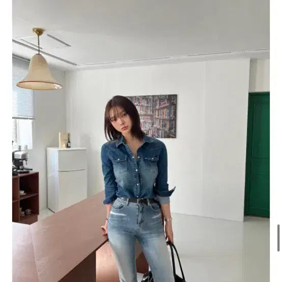 [BUNJANG] MIJEMEU Denim Shirt Medium / 미젬므 데님셔츠 새상품