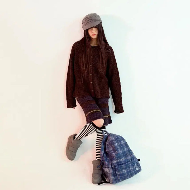 [BUNJANG] KOSEIO Layered Knit Skirt Brown / 코이세이오 레이어드 니트 스커트 브라운