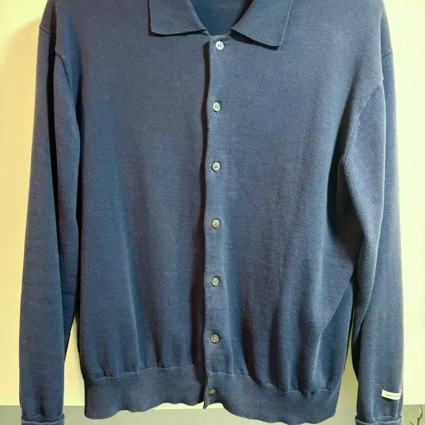 [BUNJANG] Another Office Cotton Collar Cardigan Navy Size 1 / 어나더오피스 코튼 카라 가디건 네이비 1사이즈