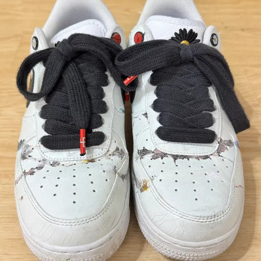[BUNJANG] PEACEMINUSONE x Nike Air Force 1 Low White Paint Sneakers / 피스마이너스원 에어포스1 로우 화이트 페인트