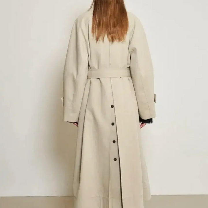 [BUNJANG] Muah.v Long Trench Coat Beige / 무아르보 롱 트렌치 코트 1회착용
