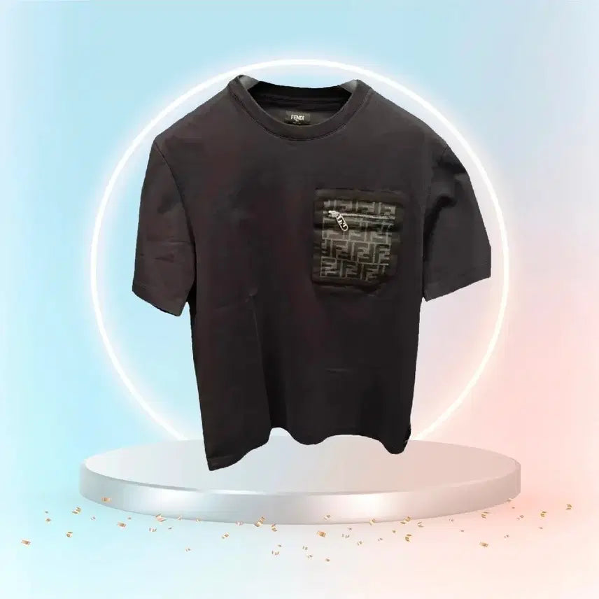 [BUNJANG] Fendi Signature Logo Pocket T-Shirt Black Size S / (정품) 펜디 시그니처 로고 포켓 반팔티 S 사이즈 오버핏