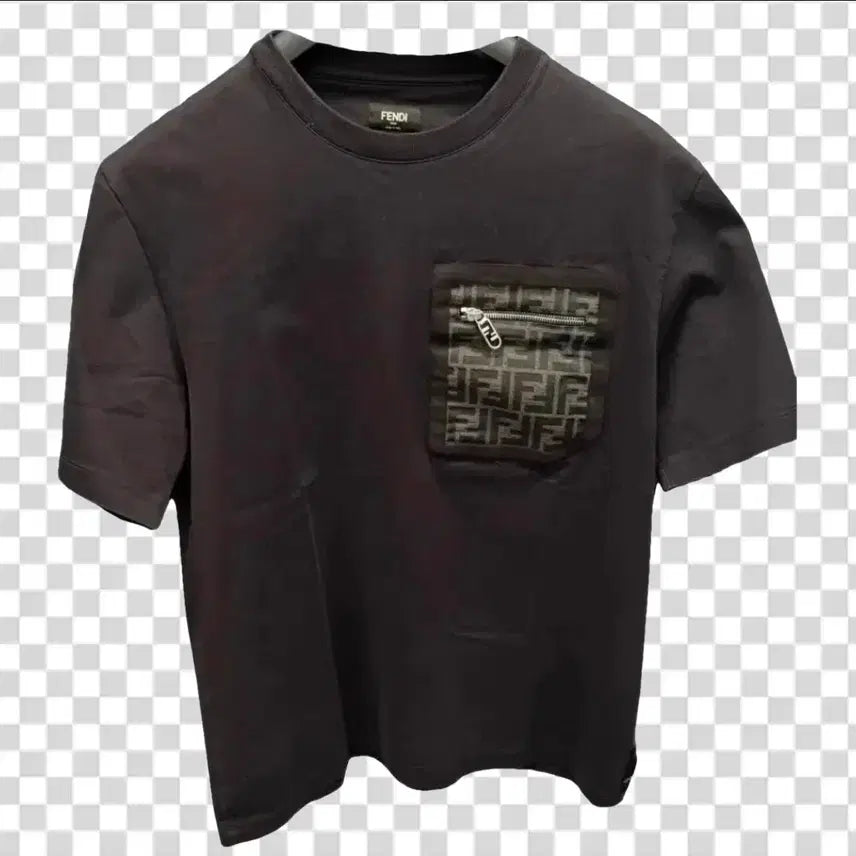 [BUNJANG] Fendi Signature Logo Pocket T-Shirt Black Size S / (정품) 펜디 시그니처 로고 포켓 반팔티 S 사이즈 오버핏