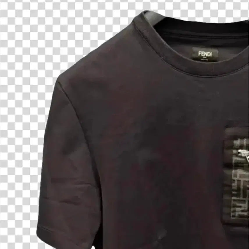 [BUNJANG] Fendi Signature Logo Pocket T-Shirt Black Size S / (정품) 펜디 시그니처 로고 포켓 반팔티 S 사이즈 오버핏