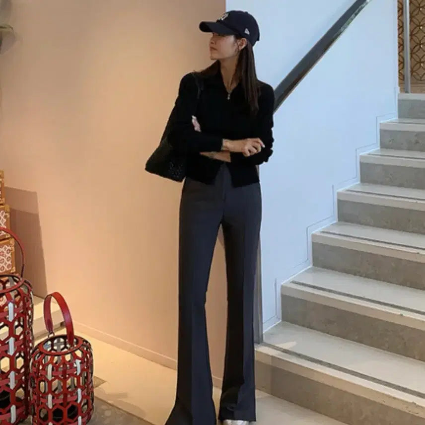 [BUNJANG] Bbibbongunni Two-Seam Bootcut Slacks - Size S / 삐뽕언니 양절개 부츠컷 슬랙스 세미슬랙스 S