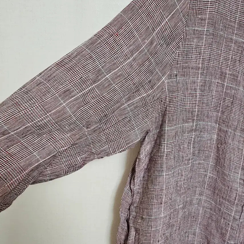[BUNJANG] Linen Check Long Dress / Shirt Dress / (새상품) 린넨원피스 체크원피스 로브 롱원피스 린넨셔츠