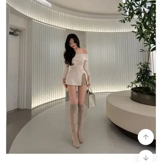 [BUNJANG] Off-Shoulder Top and Pants Set / 에이블리 밑트임 오프숄더 + 바지세트