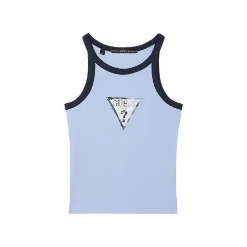 [BUNJANG] Guess Big Triangle Logo Ribbed Sleeveless Top / 게스 빅삼각로고 슬리브리스 골지 나시 블랙업 디젤 아디다스