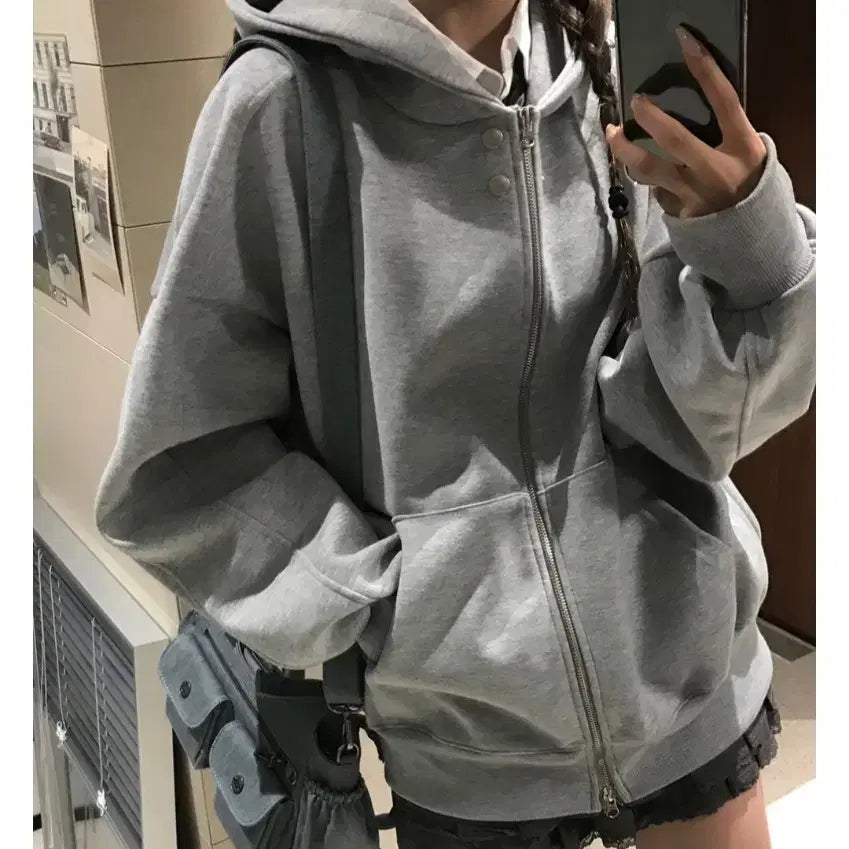 [BUNJANG] Yemomail Oversized Hooded Zip-Up / 예모마일 오버핏 후드 집업
