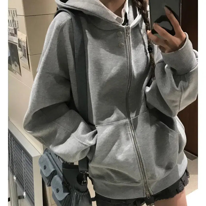 [BUNJANG] Yemomail Oversized Hooded Zip-Up / 예모마일 오버핏 후드 집업