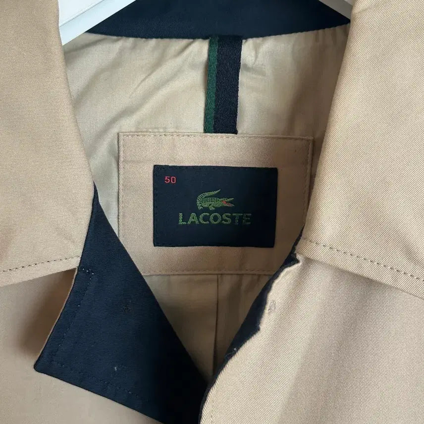 [BUNJANG] Lacoste Colorblock Trench Mac Coat / 라코스테 정품 배색 트렌치 맥코트