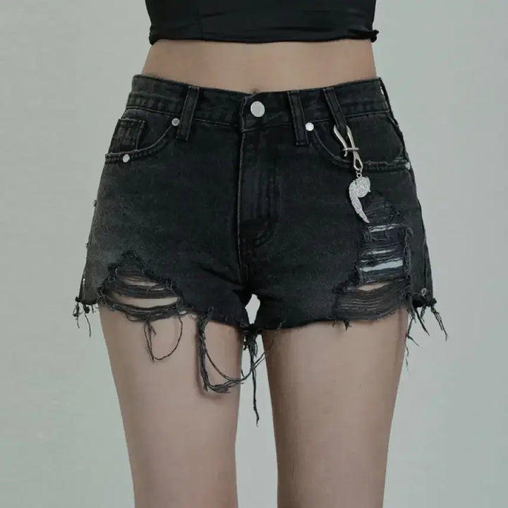[BUNJANG] Ettoesom Rivet Damage Shorts Pants / [새상품] 에트오소메 Rivet damage shorts pants
