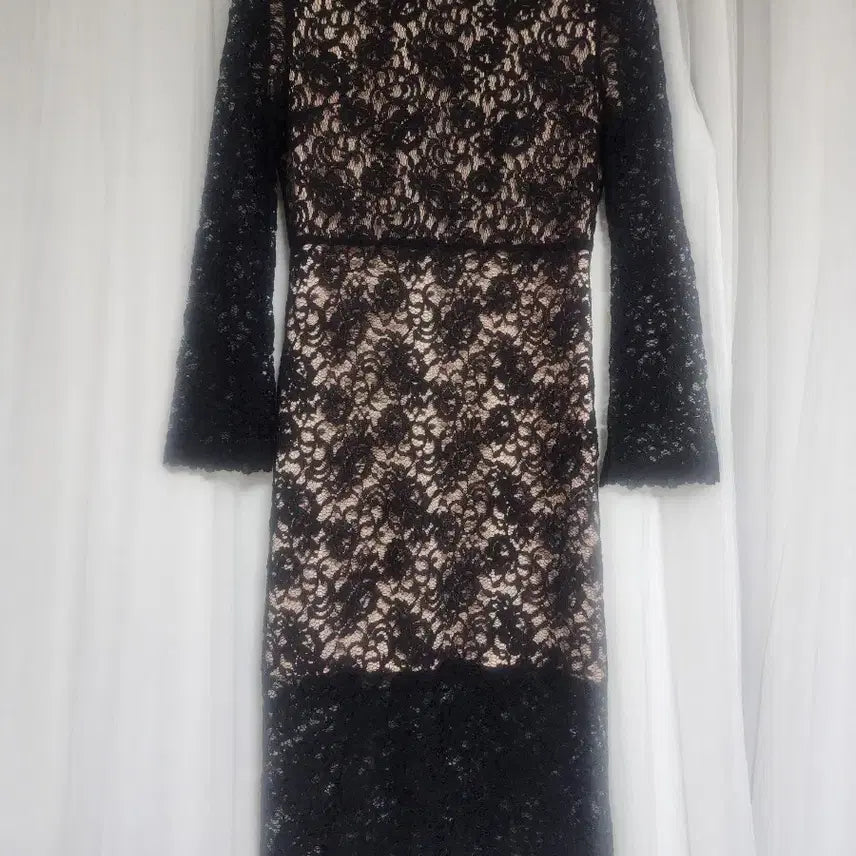 [BUNJANG] SJYP Black Lace Maxi Dress / SJYP블랙 레이스 원피스