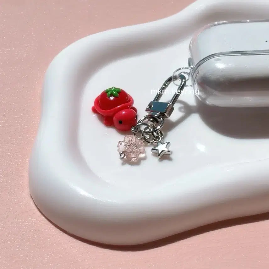 [BUNJANG] Handmade Turtle Charm Keychain / 핸드메이드 이어폰 케이스 거북이 키링 열쇠고리 행운의 키링