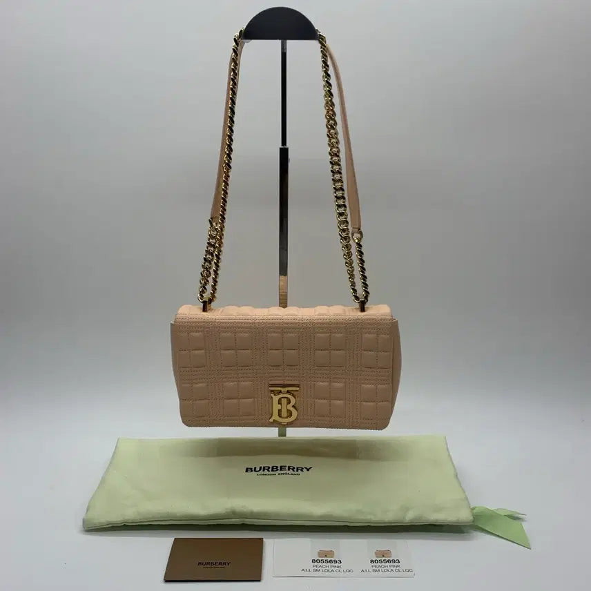 [BUNJANG] Burberry Lola Quilted Small Shoulder Bag Peach Pink / 267001576 버버리 롤라 퀼팅 스몰 숄더백 TB 피치핑크