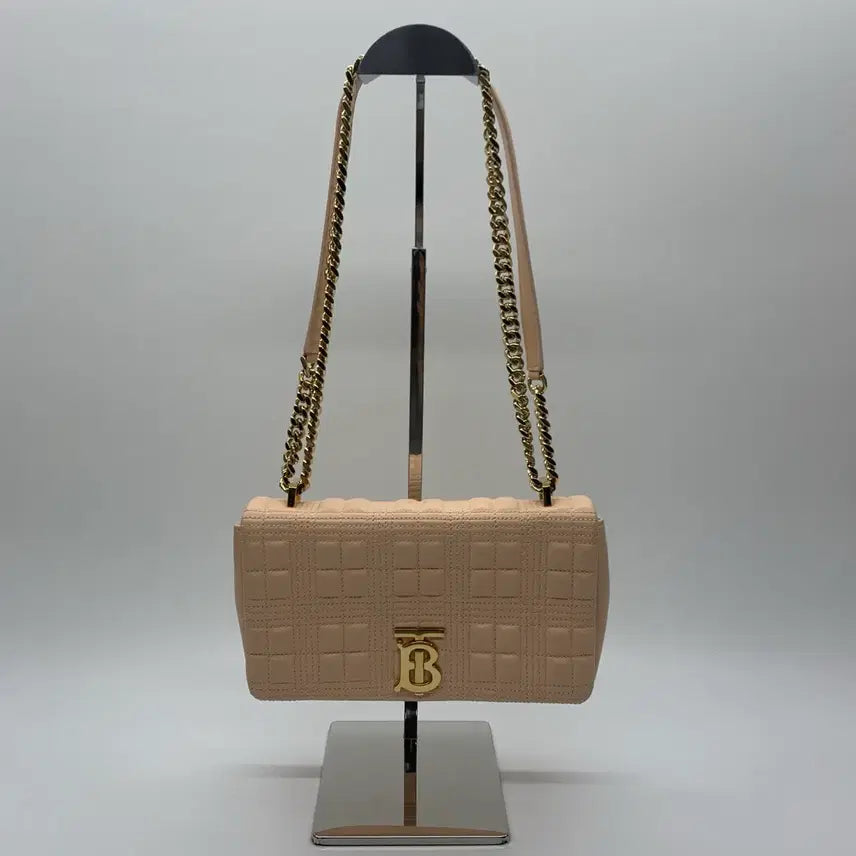 [BUNJANG] Burberry Lola Quilted Small Shoulder Bag Peach Pink / 267001576 버버리 롤라 퀼팅 스몰 숄더백 TB 피치핑크