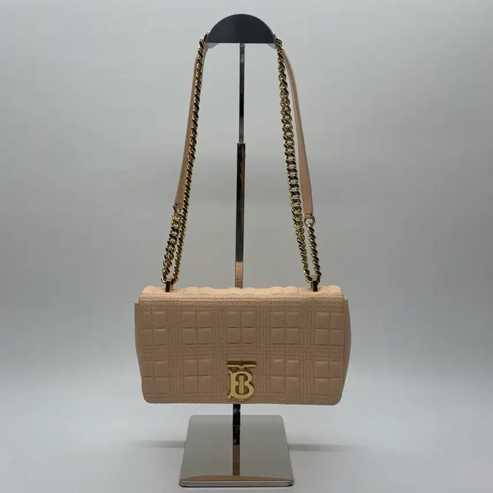 [BUNJANG] Burberry Lola Quilted Small Shoulder Bag Peach Pink / 267001576 버버리 롤라 퀼팅 스몰 숄더백 TB 피치핑크